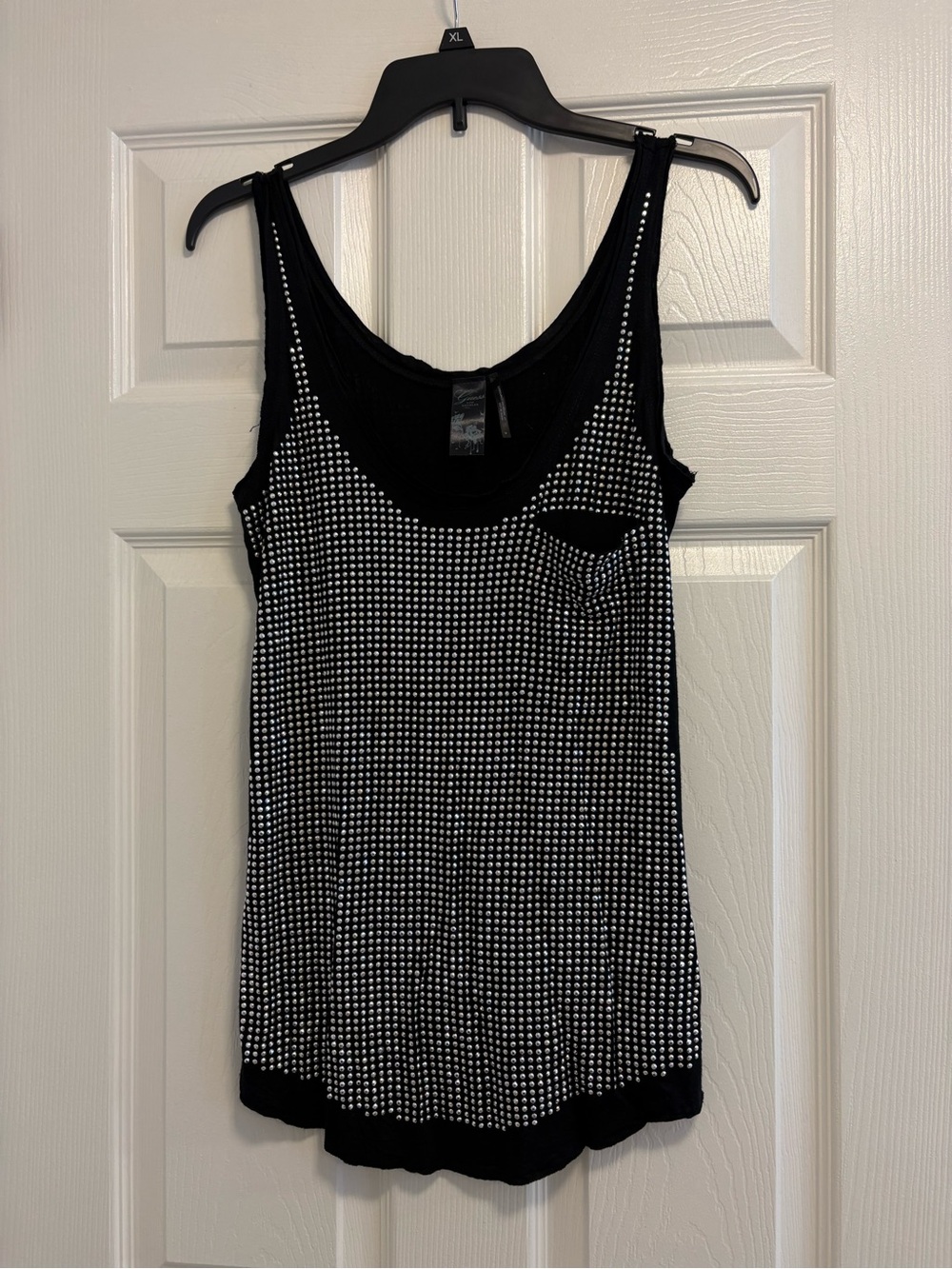 Guess Black Tank Top with Silver Stud Accents - Women size medium